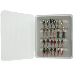 24pc Nymph-Head assortment flies with a mini fly box