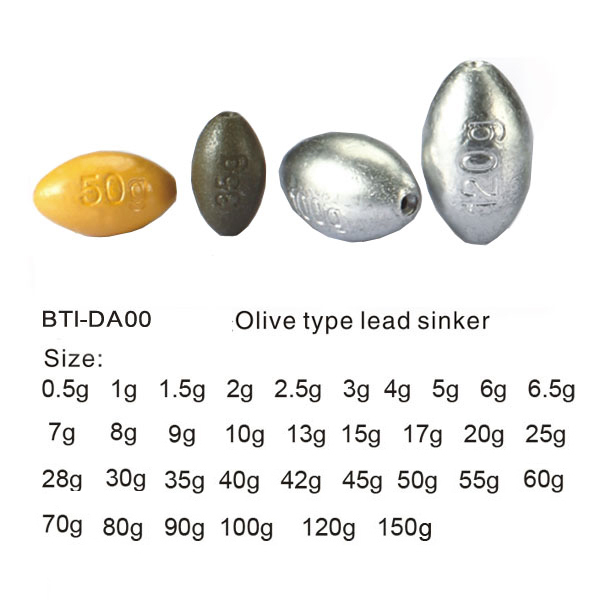 BTI-DA00 Olive type lead sinker