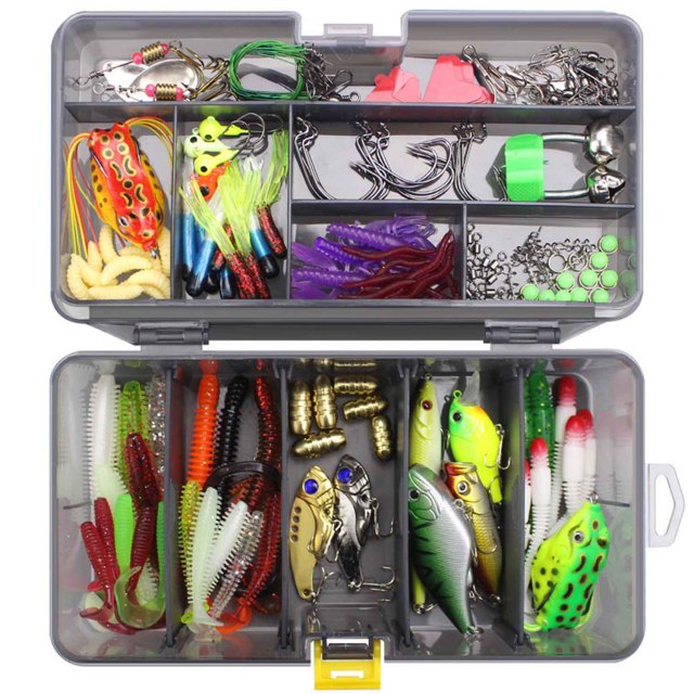 BTI-05F-WH168C 168pcs Frog/Hardlure/Softlure/Hooks Assorment