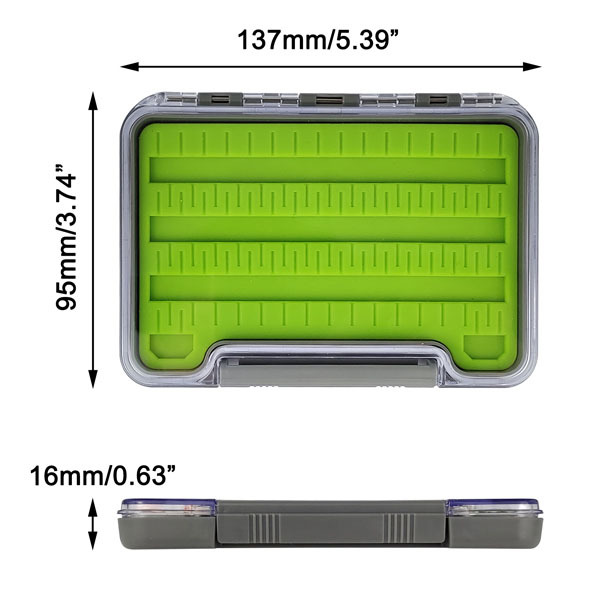 BTI-09A-G048S-SF Slit Silicone Waterproof Fly Box