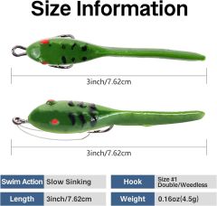 BTI-05D-RC074 Weedless Pre-Rigged Bass Fishing Lures