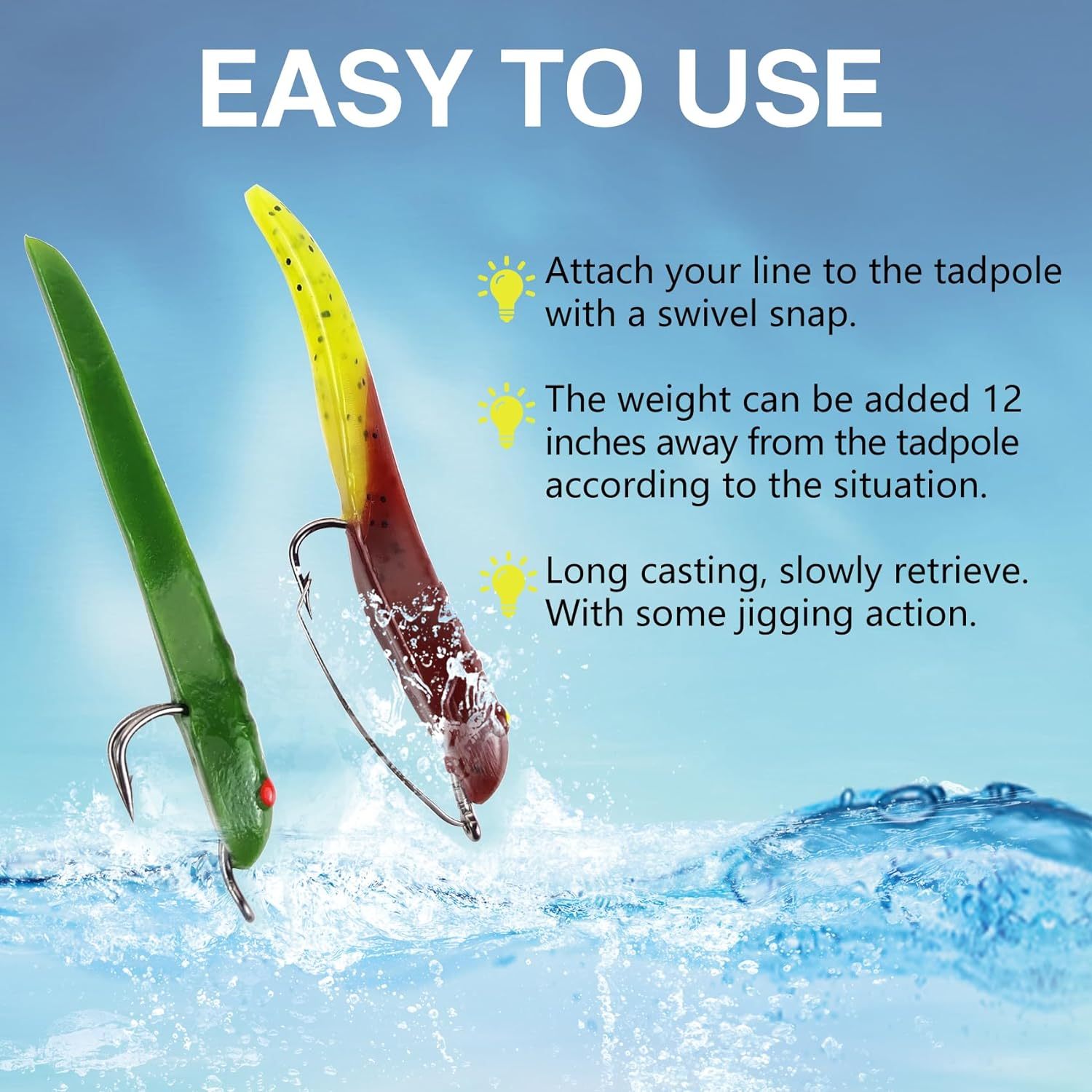 BTI-05D-RC074 Weedless Pre-Rigged Bass Fishing Lures