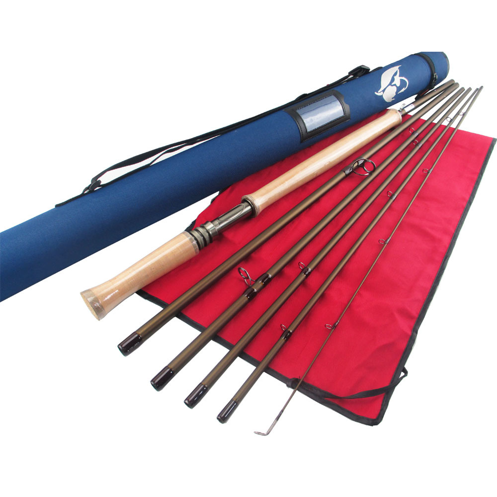 6 Sections Travel Fly Rods For Salmon - 13'6'' LW8/9 Fast Action, 36T Carbon