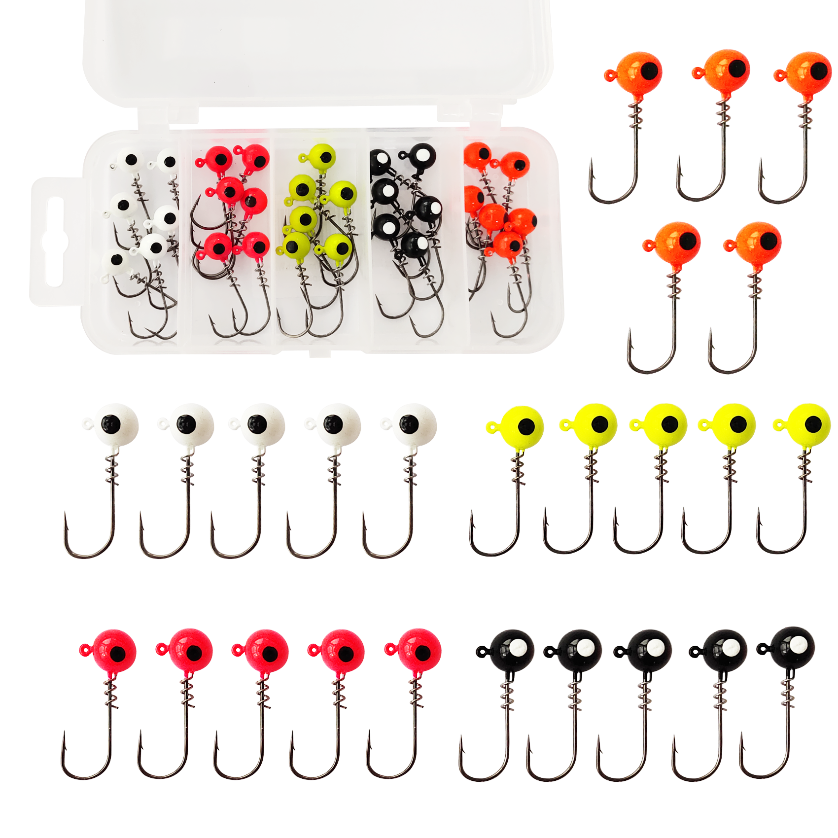 BTI-08B-416 Colored Spring Lock Crappie Jig Heads