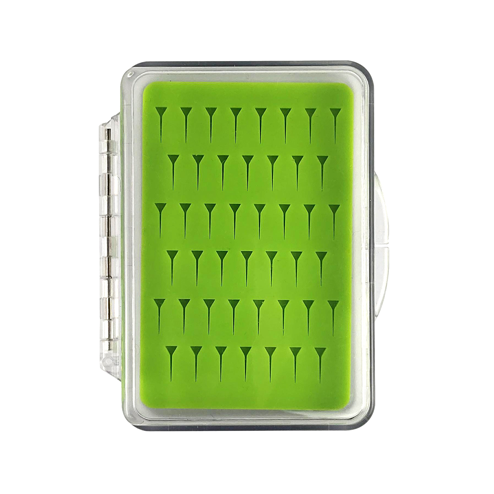 09A-G090B-SF Super Mini Fly Box With Green Triangle Silicone Insert