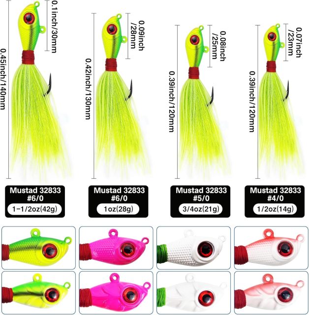 BTI-08B-408 Glow Bucktail Jigs