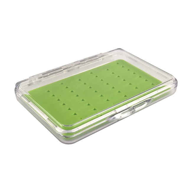 09A-G090B-SF Super Mini Fly Box With Green Triangle Silicone Insert
