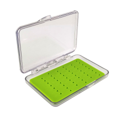 09A-G090B-SF Super Mini Fly Box With Green Triangle Silicone Insert