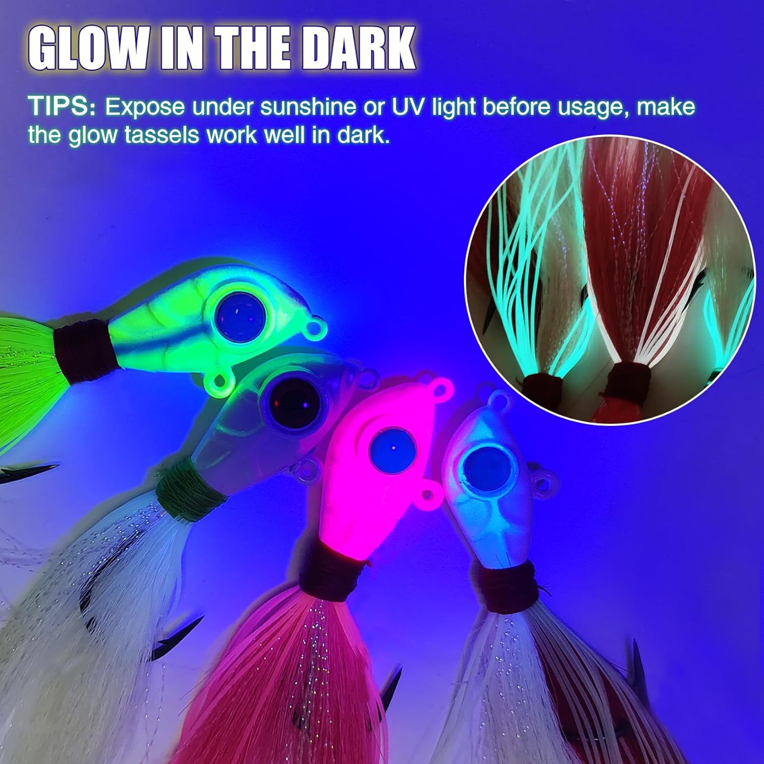 BTI-08B-408 Glow Bucktail Jigs