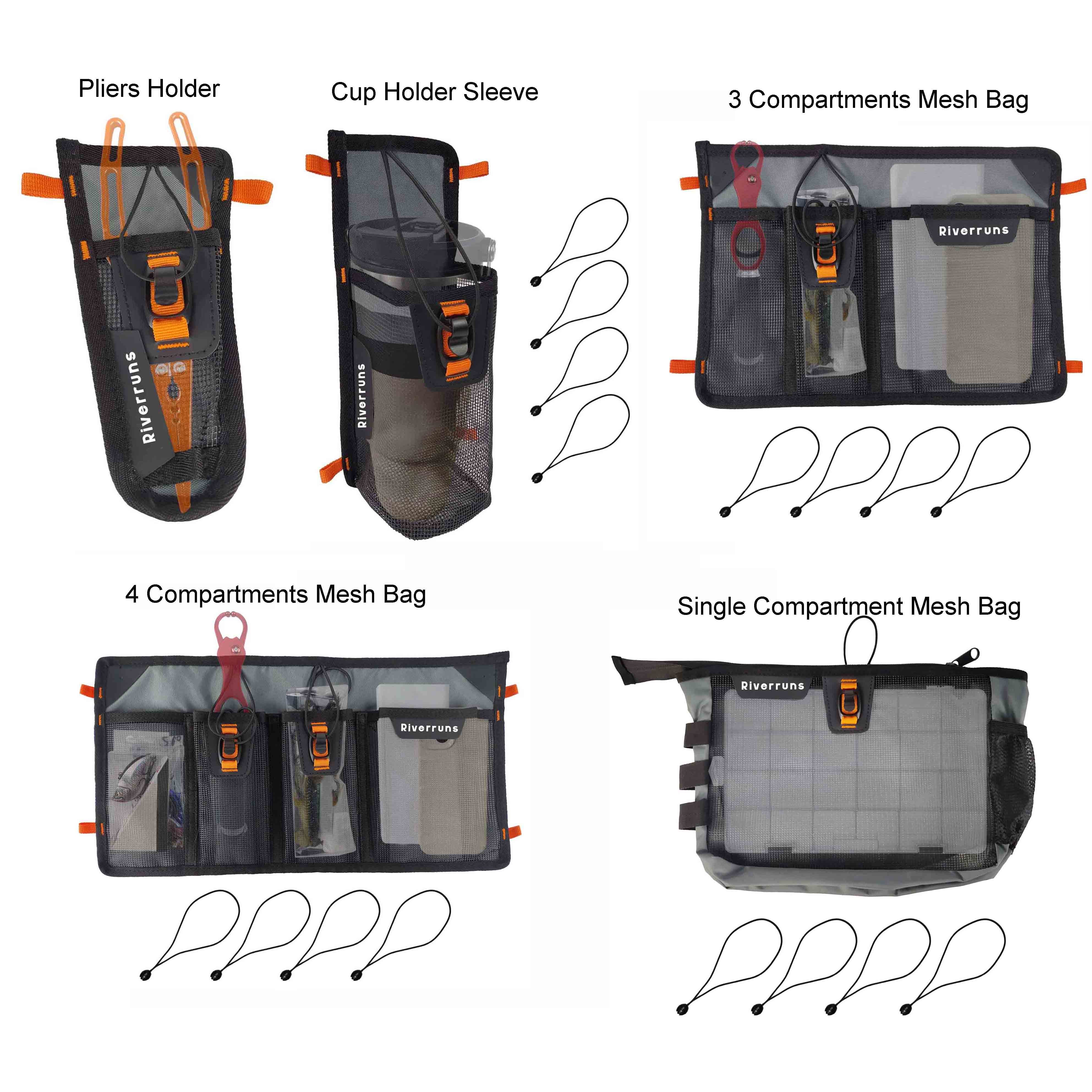 BTI-10F-5001 Pliers Holder, Cup Holder Sleeve, 3 Compartments Mesh Bag, 4 Compartment Mesh Bag, Single Compartment Mesh Bag