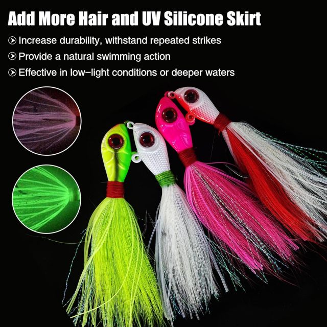 BTI-08B-408 Glow Bucktail Jigs