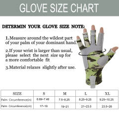 BTI-11B-2163 Fishing gloves camo green with silicone