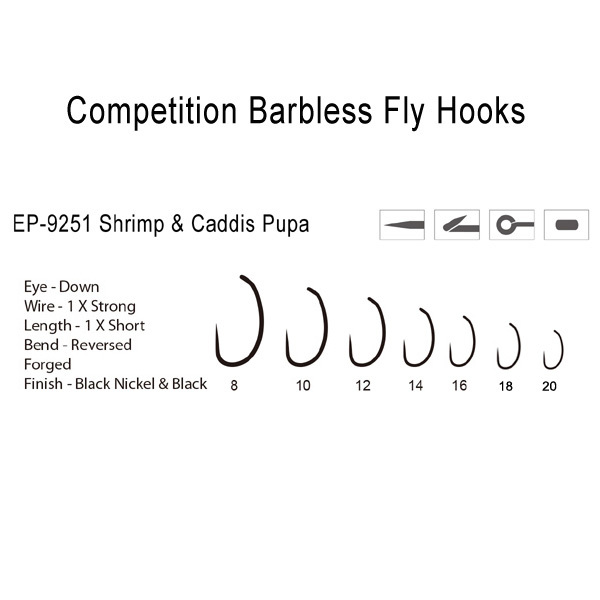 EP-9251 Shrimp & Caddis Pupa Fly Hook