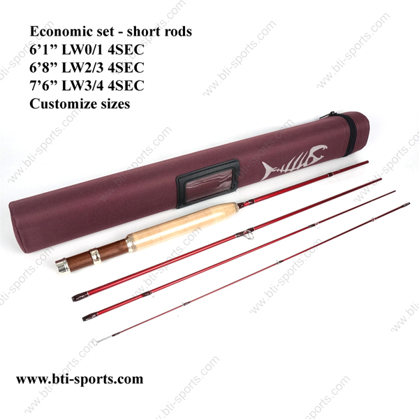 Best Value Fly Rods - Short Fly Rods - 6'1'' & 6'8'' & 7'6'' 0/1wt, 2/3wt, 3/4wt Medium Fast Action, 24T Carbon