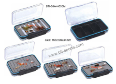 09A-H035M Double faces fly box with compartments and slit foam (M)
