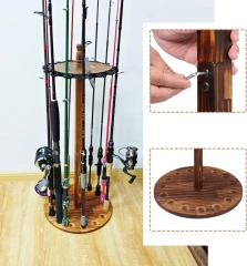 BTI-09E-3155 Wooden Round Rod Rack to Hold 15pcs Rods