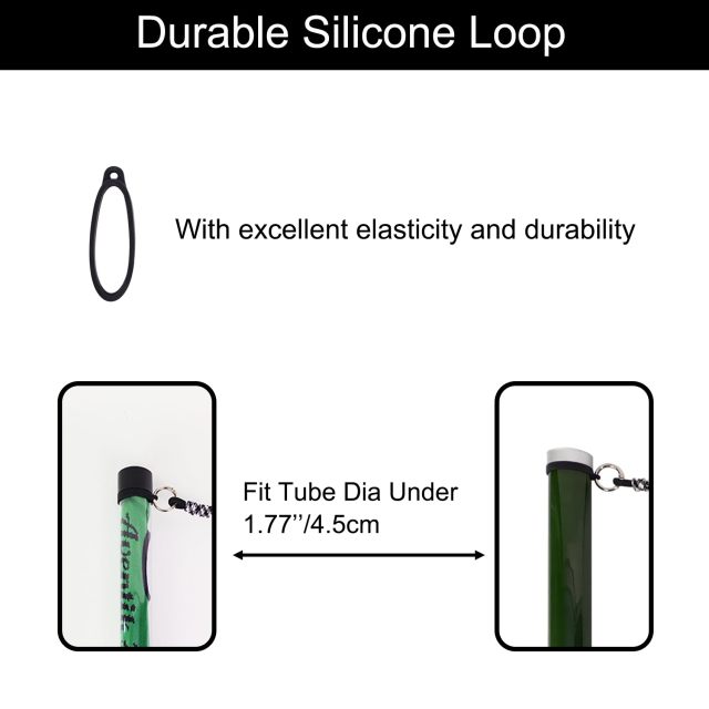 Adjustable Tenkara Rod Tube Sling Strap with Durable Silicone Loop