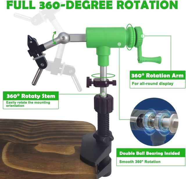 BTI-09E-N6201 Quality Rotary Fly Tying Vise Fly Tying Tools