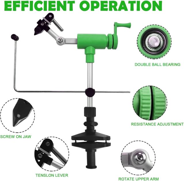 BTI-09E-N6201 Quality Rotary Fly Tying Vise Fly Tying Tools