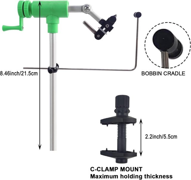 BTI-09E-N6201 Quality Rotary Fly Tying Vise Fly Tying Tools