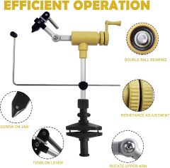 BTI-09E-N6201 Quality Rotary Fly Tying Vise Fly Tying Tools