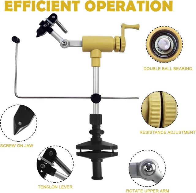 BTI-09E-N6201 Quality Rotary Fly Tying Vise Fly Tying Tools