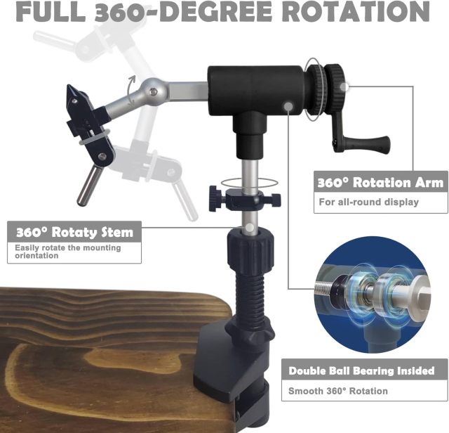 BTI-09E-N6201 Quality Rotary Fly Tying Vise Fly Tying Tools