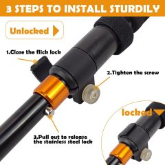 BTI-09E-093 Depth Safety Warning Sign Coated Stainless Steel Wading Staff