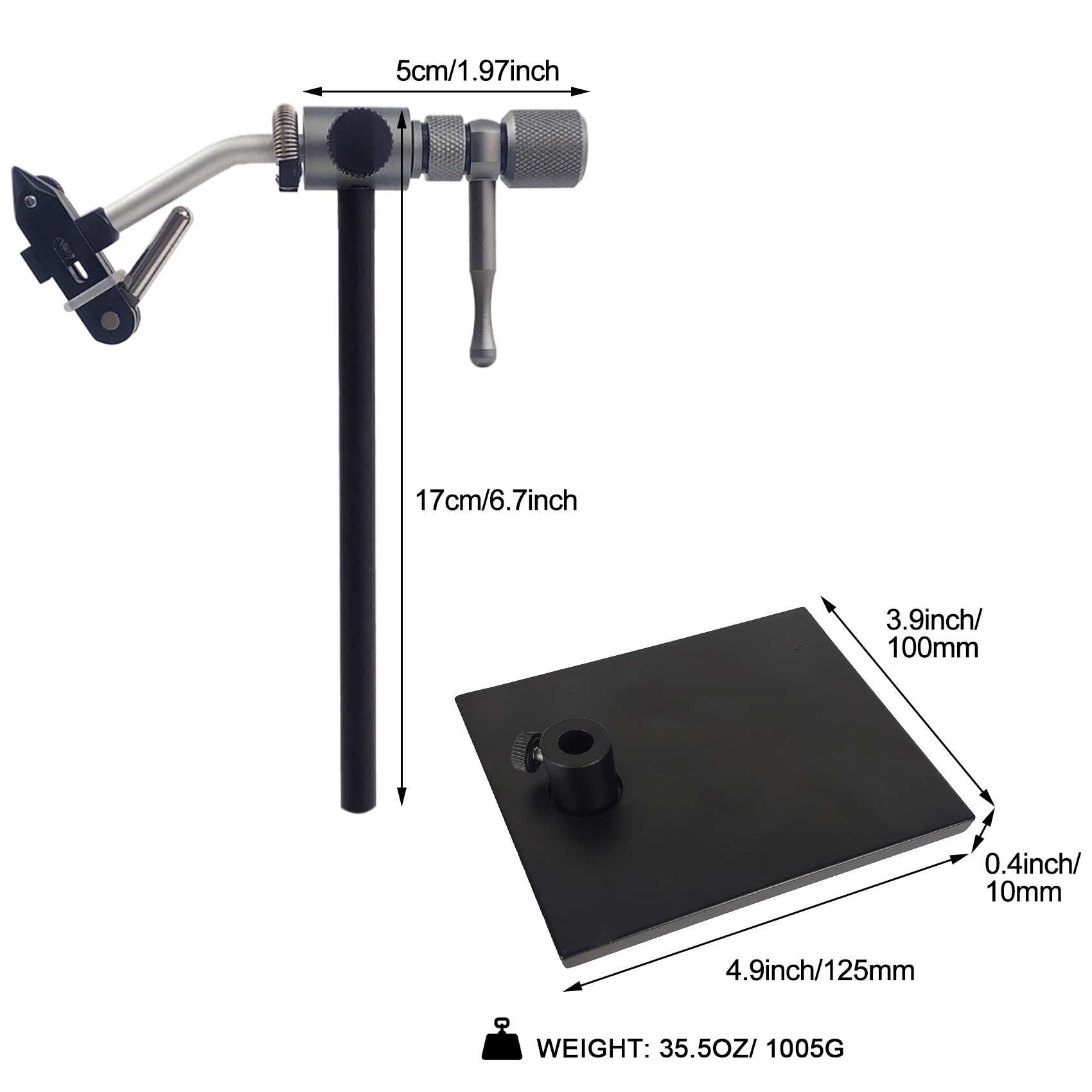BTI-09E-075 Madison True Rotary Vise with Two Ball Bearings Inside More Smooth Fly Tying Vise