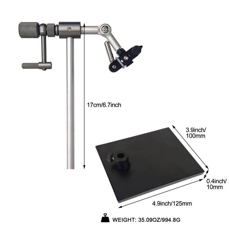 BTI-09E-N075 Madison True Rotary Vise with Two Ball Bearings Inside More Smooth Fly Tying Vise