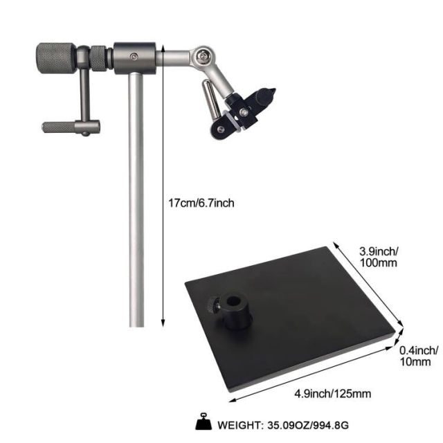 BTI-09E-N075 Madison True Rotary Vise with Two Ball Bearings Inside More Smooth Fly Tying Vise
