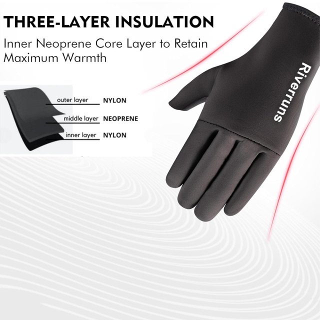 BTI-11B-3102 Neoprene 3-Cut Winter Gloves