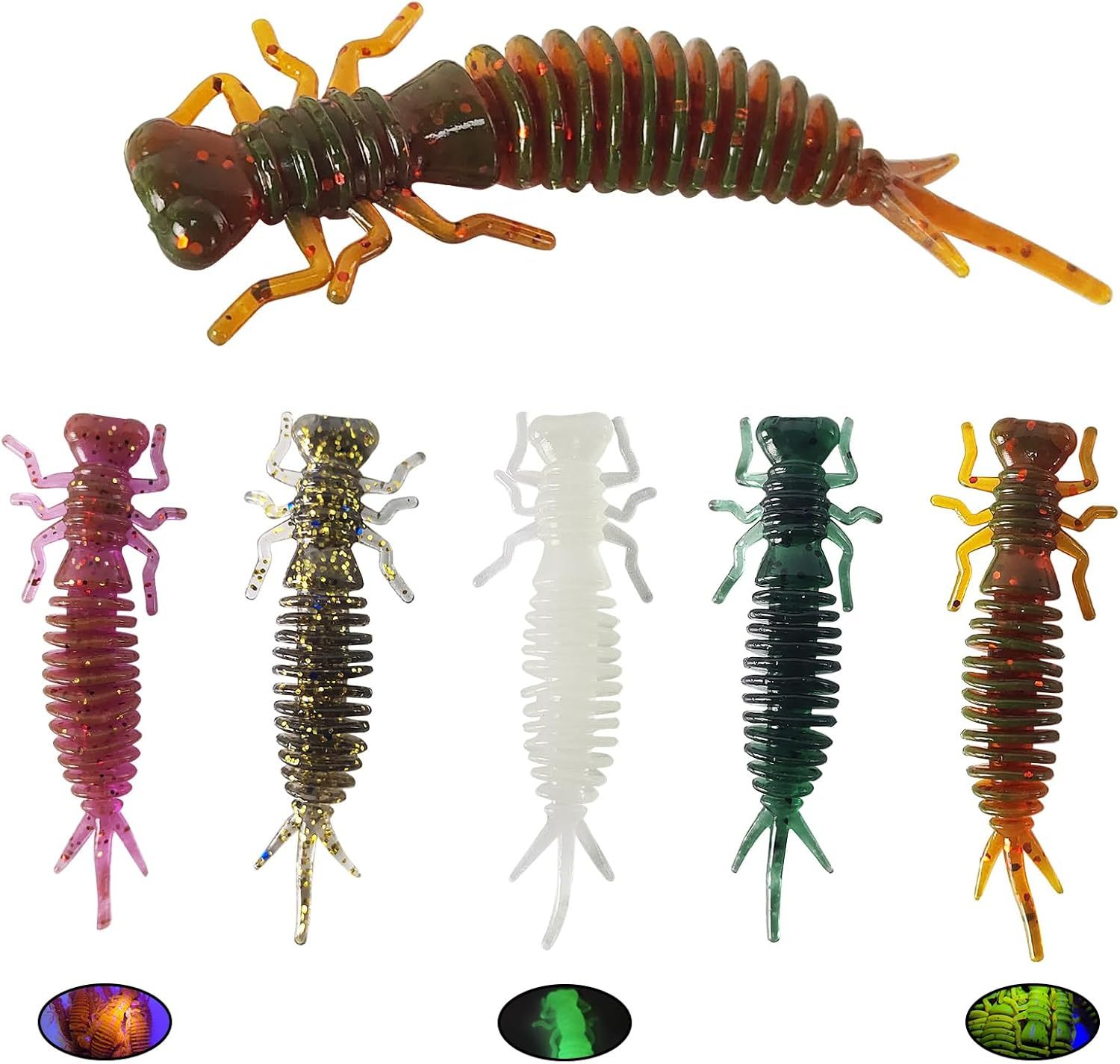 BTI-05D-RC076 Dragonfly Larva Soft Plastic Fishing Lures