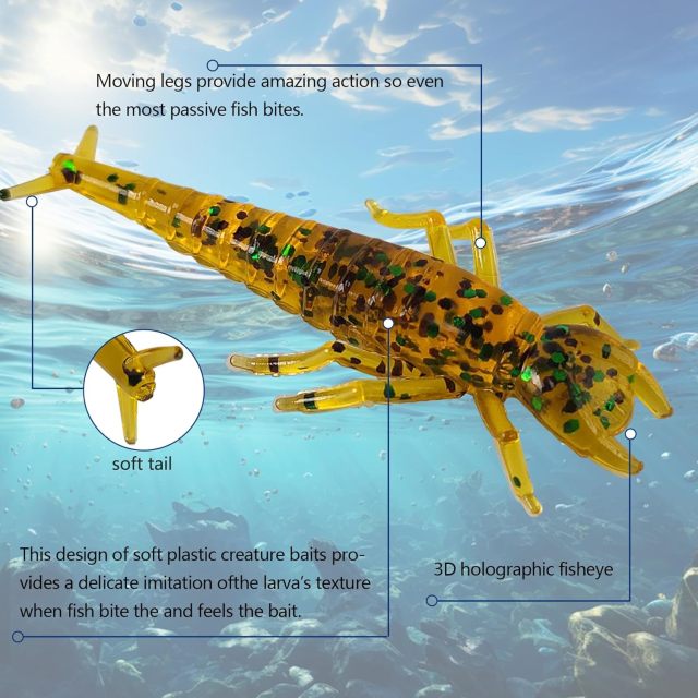 BTI-05D-RC077 Water Bug Soft Plastic Fishing Lures