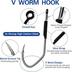 BTI-06D-002 V Worm Hooks