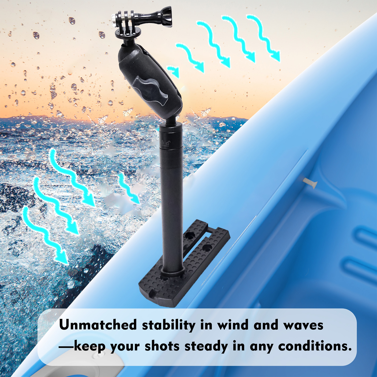 BTI-14A-202 29" Adjustable Kayak Camera Mount with Infinitely Extendable Stand