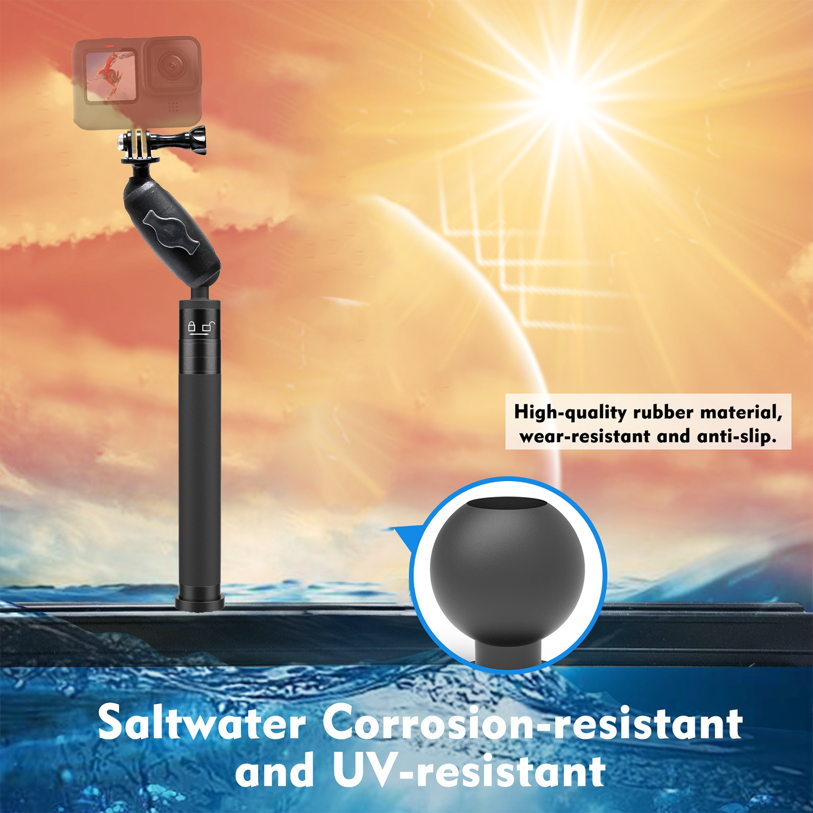 BTI-14A-202 29" Adjustable Kayak Camera Mount with Infinitely Extendable Stand