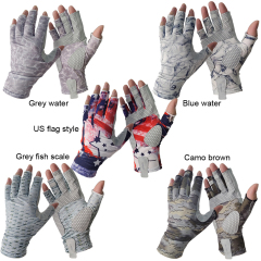 BTI-11B-2169 UPF 50+ Fingerless Fishing Gloves