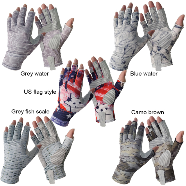 BTI-11B-2169 UPF 50+ Fingerless Fishing Gloves