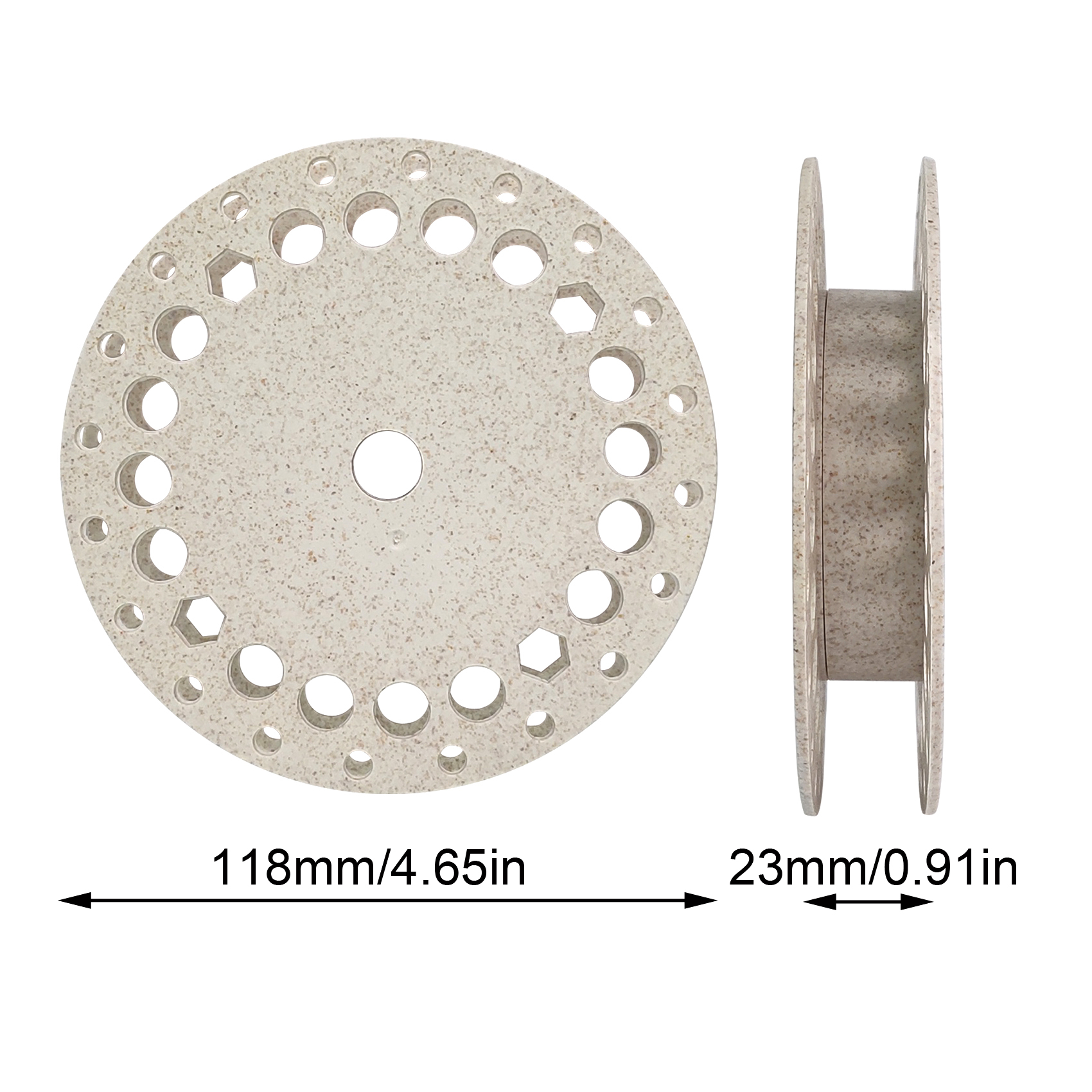 Environmentally friendly round plastic spool for fly line
