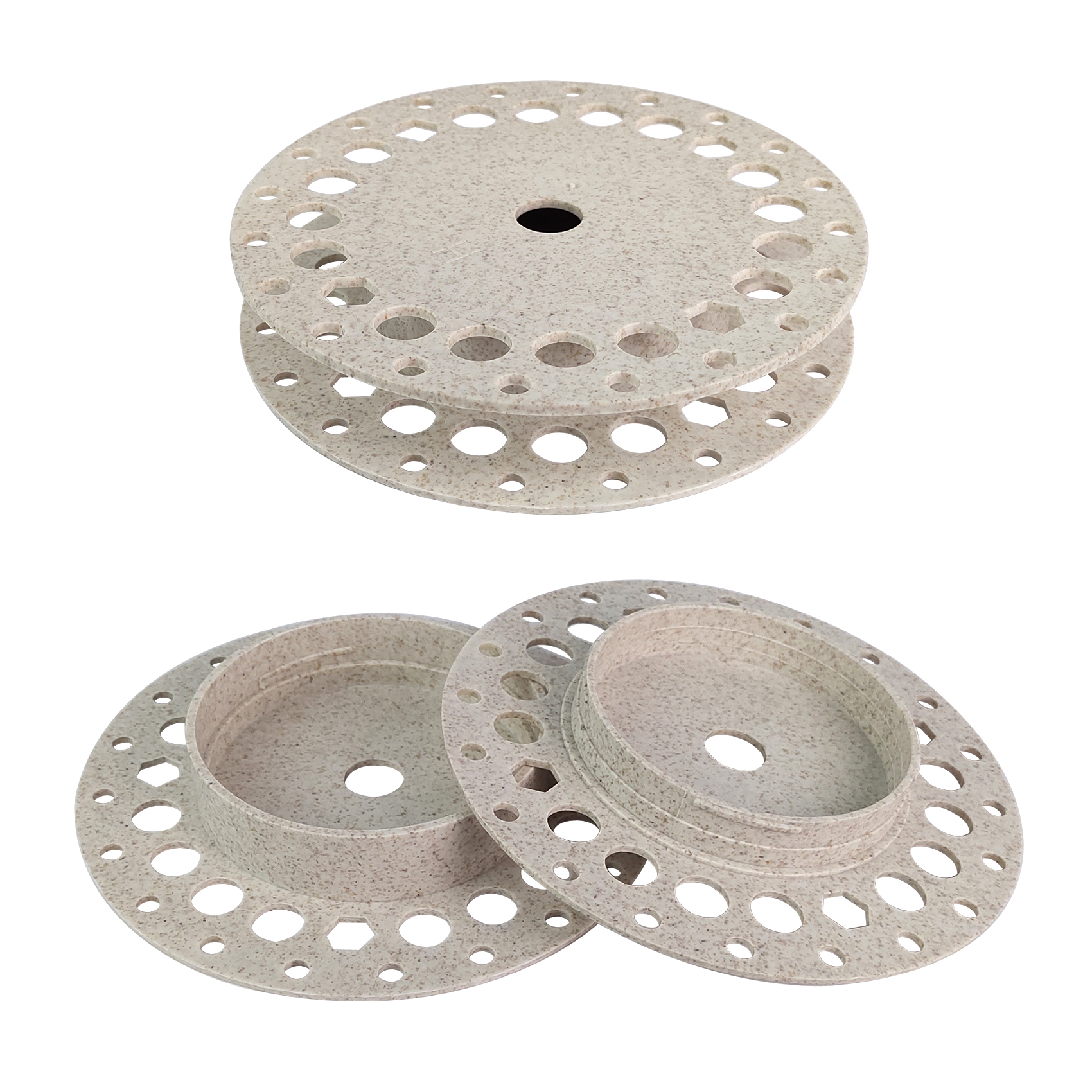 Environmentally friendly round plastic spool for fly line