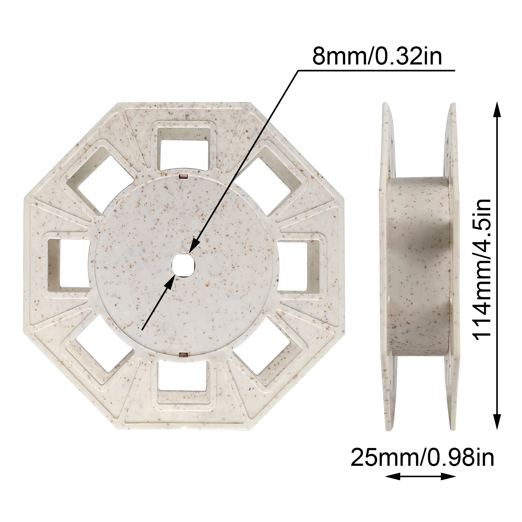 Environmentally friendly square plastic spool for fly line