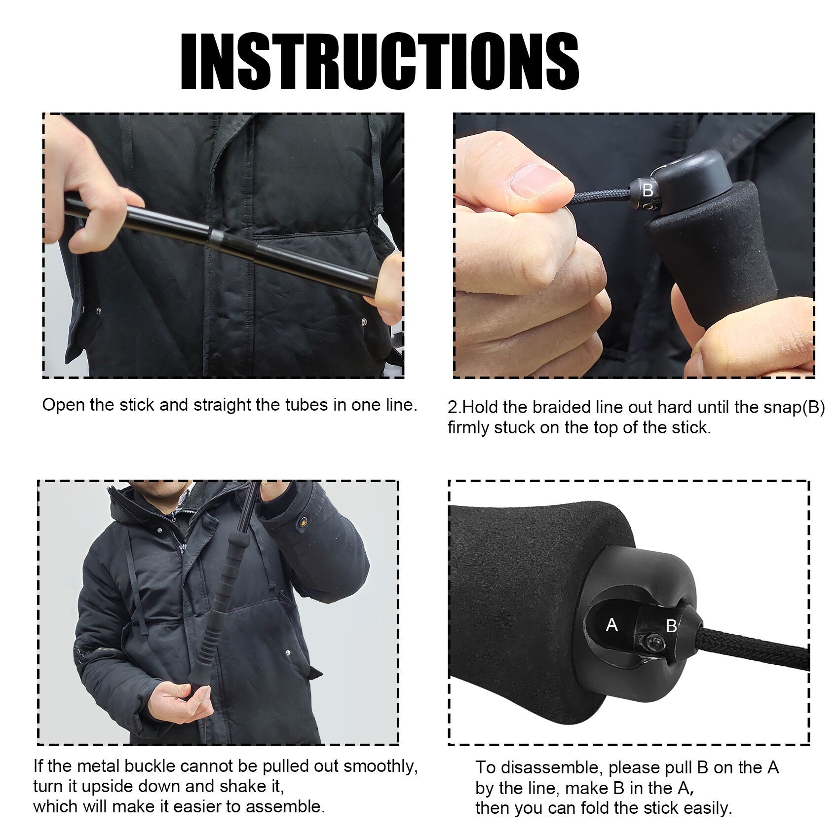 BTI-09E-095 Long Handle Wading Staff with Lock