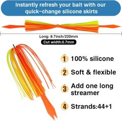 BTI-09D-8890 Silicone Jig Skirts with tail