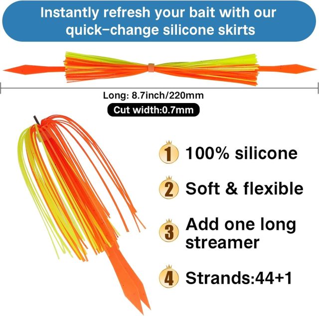 BTI-09D-8890 Silicone Jig Skirts with tail