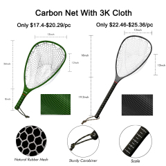 03A-CBLB04/CBLB05 Light Weight Carbon Fiber Landing Net With 3K Cloth