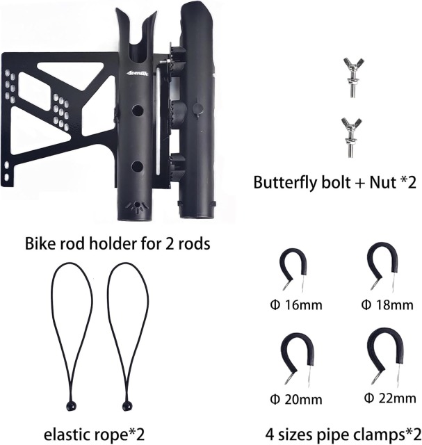 BTI-09E-3201 Fishing Rod Holder for Bike Hold 2 Rods