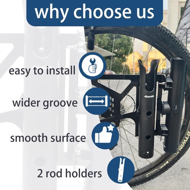BTI-09E-3201 Fishing Rod Holder for Bike Hold 2 Rods