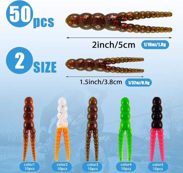 BTI-05D-RC083 Crappie soft Lures with split tail