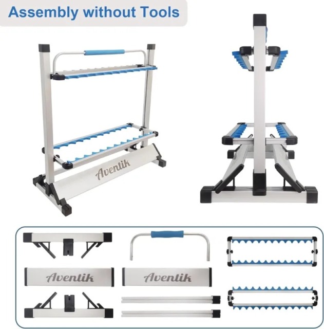 BTI-09E-3153Aluminum Standard Rod Shelf with Lifting Handle to Hold 24pcs Rods